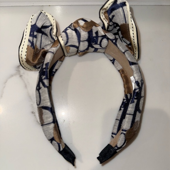 New Dior Blue and Brown Patterned Headband - Picture 1 of 7